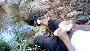 Amateur couple gets naughty in the woods with a toy