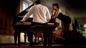 Hot and sexy brunette seduces guy with massive dick for a good fucking