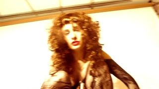 Ariel Ortiz bathes naked in a thermal bath and celebrates after doing her second squirt in a hotel