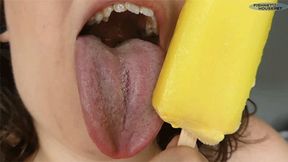 Long, Strong Tongue Licks Lollipop (WMV)