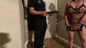 Pizza Delivery Guy Gets Paid With Ass