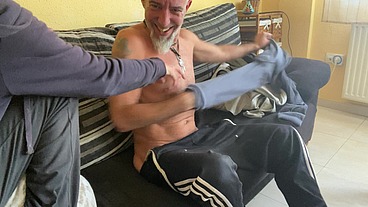 PEGGING - HORNY WIFE SPANISH MILF, FUCK YOURSELF WITH MY DILDO WHILE I GIVE YOU A HANDJOB UNTIL YOU CUM, YOU'LL LOVE IT ( with LITTLE BLONDE and WILDSPAINMAN )