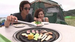 Outdoor POV blowjob and doggy style fuck with young Asian couple