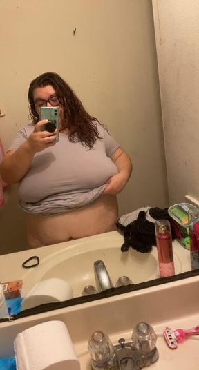 Big titty teaser/belly worship