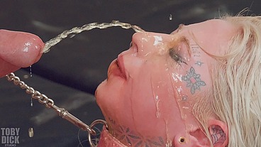 ANAL FIRST PISS for submissive little cunt Lila Storm - She wants to be slapped about, hurt and used like a RIMMING WHORE
