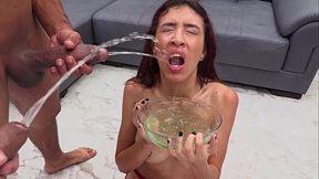 Skinny Latina beauty Gemma Leone takes a big black cock in her ass and mouth