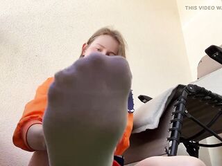 Pure White Socks Pixie Garden Tease - Outdoor Foot Worship to Bedroom Suck