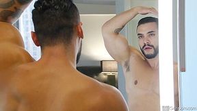 Arad Winwin in Sneaky, horny bottom joins muscle jock in the shower for a steamy and slippery ass pounding.