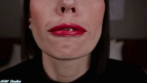 Z red lipstick lips-squash vore! - MOV