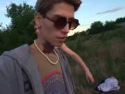 summer cycling. hot blowjob while cycling