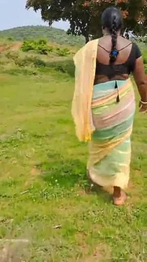 Middle age village aunty fuck in forest