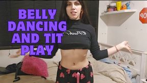 Belly dancing with pijama pants and small boobs play spanking
