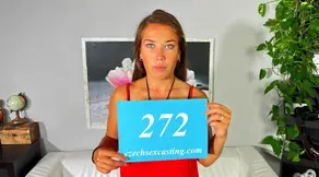 Sexy lady shows off her curves in a casting