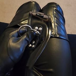 Leather BDSM tease