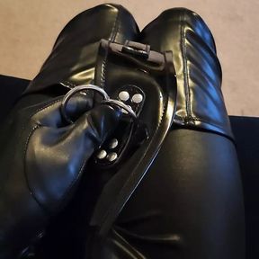 Leather BDSM tease