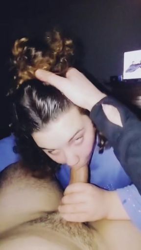 My submissive bbw girlfriend sucks me