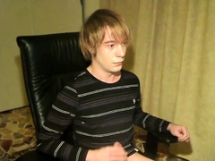 Emo Twink's First Ejaculation on Webcam