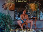 Horny Hippie jerking off at the front porch AGAIN