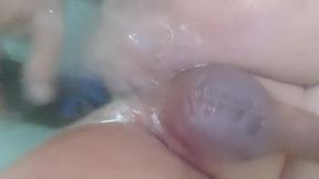 Chubby Sissy Love BBC Dildo in Bathroom and cum