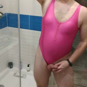 Pink one piece swimsuit