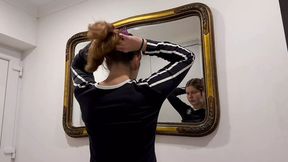 Naughty&#x1F608; Student Experimenting With Hairstyles For Wild Party Night