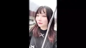 Asian angel girl gives herself a sensual massage