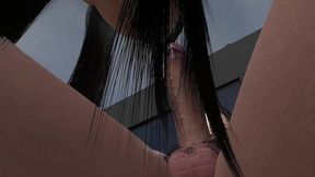 hot petite asian girl give a blowjob in the balcony of a waterfront villa - 3d porn