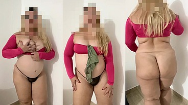 Thong, panties or shorts? real homemade with big ass blonde