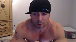 Large Muscled Guy Jerks Off  with Large Cock