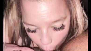 Car surprise blowjob on her tight little dick