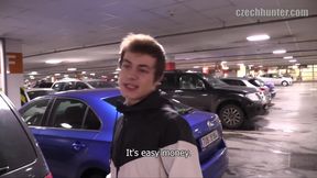Twink Pop - Muscular Czech Hunter Coaxes Slim Twink Into Car Blowjob Finishes with Bareback Anal