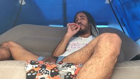 Smoking and jerking in my tent (4K)