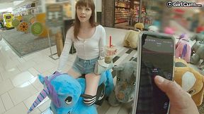 Aliya Brynn cums in public from remote vibrator, then ORGASMS 10 times on dick