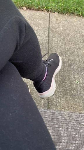 Walking in the backyard