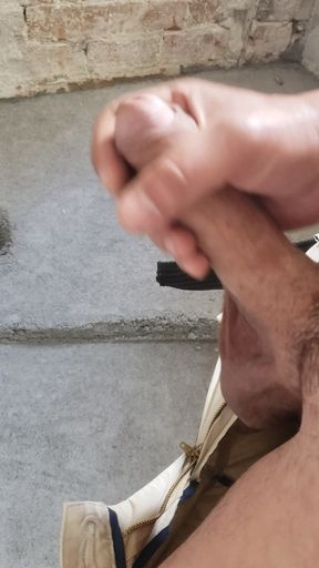 Stroking my cock slowly
