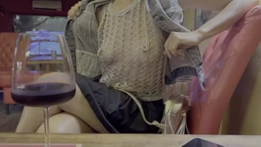 Husband made me wear extreme sheer top on a night out and to flash my pussy, using...