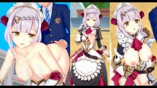 [Hentai Game Koikatsu! ]Have sex with Big tits Genshin Impact Noelle.3DCG Erotic Anime Video.