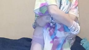 goodlilpet shows off her cute panties then strips down and plays with her tight little pussy
