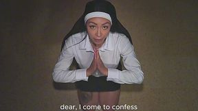 Sinful and busty nun got priest's big cock in her wet pussy