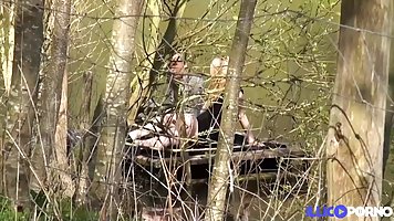 Sarah is one kinky, blonde woman, who likes to get fucked hard, in the forest