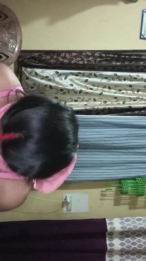 Desi cheating bhabhi sucking big cock of her lover and milking boobs part 1   Clip 1