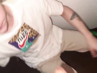 Gay group-sex - sex teach of twinks, driven by daddy - cum in ass and on face