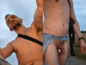 Naked on the street early in the morning!