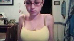 Webcam solo clip with well-endowed teen teasing with her tits