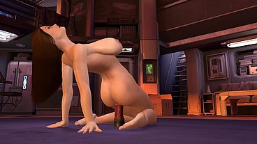 A night with a huge dildo - 3D Porn