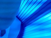 Polish milf massage in solarium her small tits and hot pussy