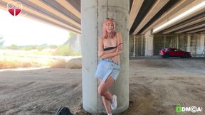 Risky Masturbation Under the Bridge