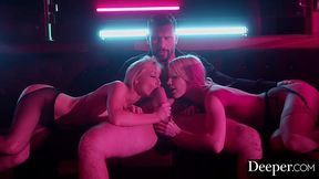 Neon Lights of Strip Club and Awesome Threesome