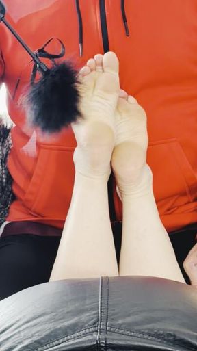 Soft Pink Soles Tickle Foot with Toys