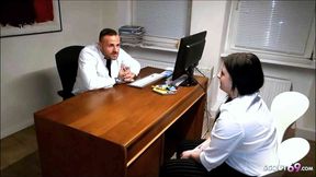 Pregnant German Teen cheats on her boyfriend with a gynecologist